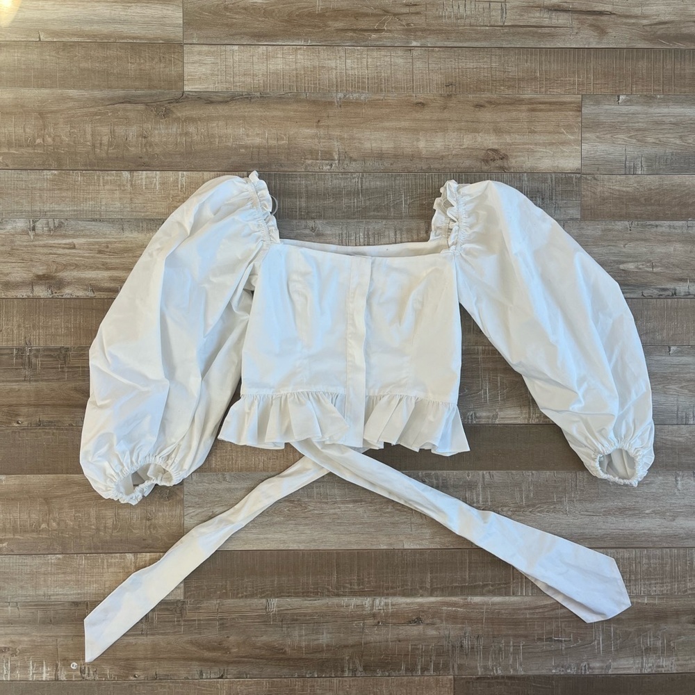 NWT Shona Joy Caterina cropped balloon sleeve size US2 - Picture 2 of 10